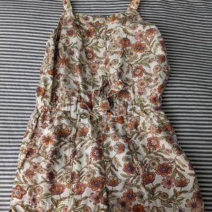 Floral romper linen cotton blend